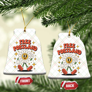 Retro Daisy Free Portland Ceramic Ornament Oregon Freedom Fighter Flower Groovy Graphic TS02 Print Your Wear
