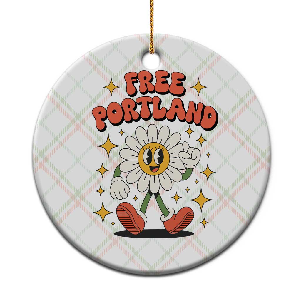 Retro Daisy Free Portland Ceramic Ornament Oregon Freedom Fighter Flower Groovy Graphic TS02 1pc Christmas Plaid Print Your Wear