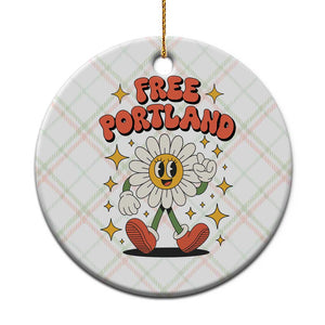 Retro Daisy Free Portland Ceramic Ornament Oregon Freedom Fighter Flower Groovy Graphic TS02 1pc Christmas Plaid Print Your Wear