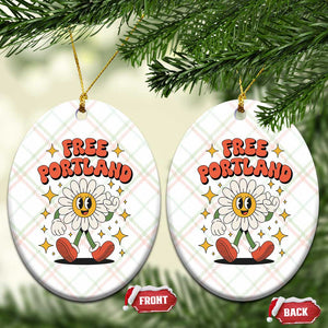 Retro Daisy Free Portland Ceramic Ornament Oregon Freedom Fighter Flower Groovy Graphic TS02 Print Your Wear