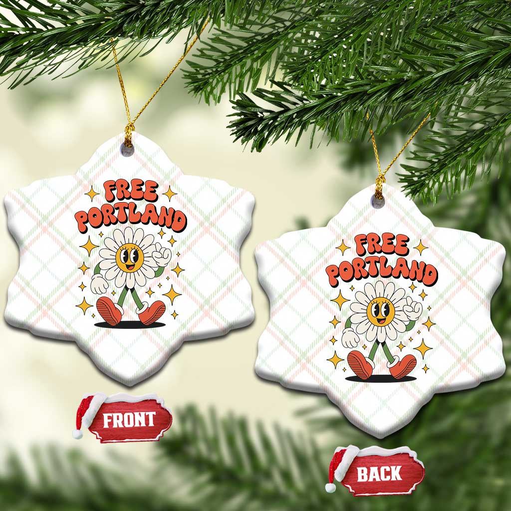Retro Daisy Free Portland Ceramic Ornament Oregon Freedom Fighter Flower Groovy Graphic TS02 Print Your Wear