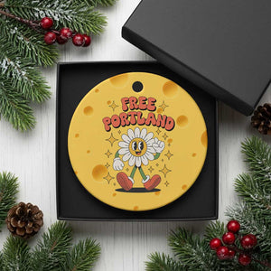 Retro Daisy Free Portland Ceramic Ornament Oregon Freedom Fighter Flower Groovy Graphic TS02 1pc Yellow Cheese Print Your Wear