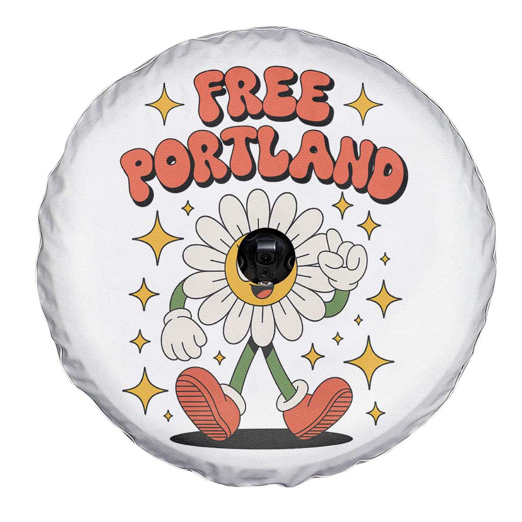 Retro Daisy Free Portland Spare Tire Cover Oregon Freedom Fighter Flower Groovy Graphic TS02 Print Your Wear