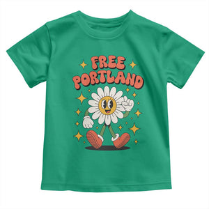 Retro Daisy Free Portland Toddler T Shirt Oregon Freedom Fighter Flower Groovy Graphic TS02 Irish Green Print Your Wear