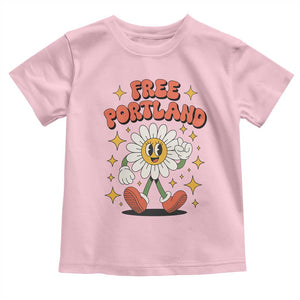 Retro Daisy Free Portland Toddler T Shirt Oregon Freedom Fighter Flower Groovy Graphic TS02 Light Pink Print Your Wear