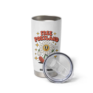 Retro Daisy Free Portland Tumbler Cup Oregon Freedom Fighter Flower Groovy Graphic TS02 Print Your Wear