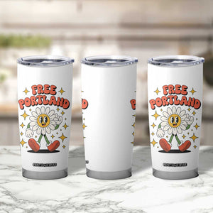 Retro Daisy Free Portland Tumbler Cup Oregon Freedom Fighter Flower Groovy Graphic TS02 Print Your Wear