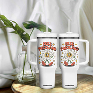 Retro Daisy Free Portland Tumbler With Handle Oregon Freedom Fighter Flower Groovy Graphic TS02 Print Your Wear