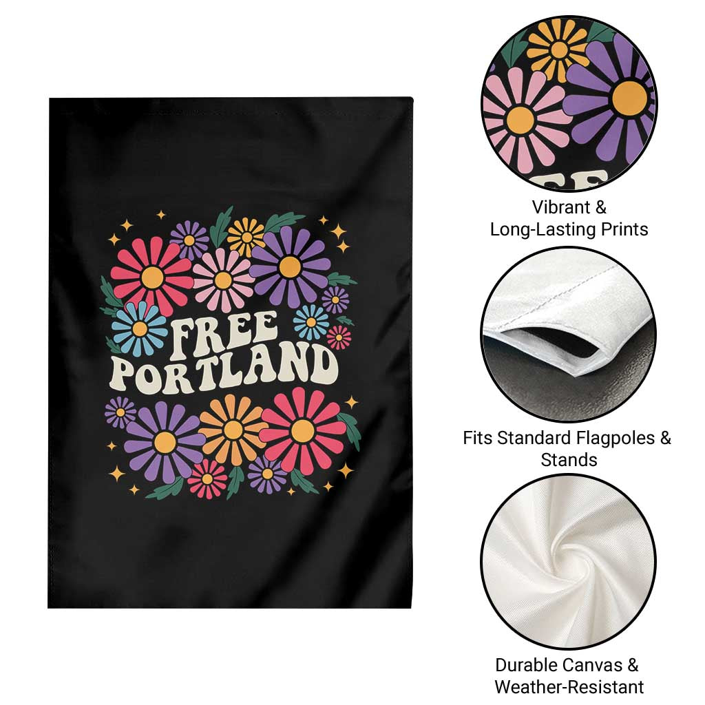 Retro Groovy Free Portland Garden Flag Oregon Freedom Fighter Peaceful Hippie 70s Style TS02 Print Your Wear