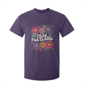 Retro Groovy Free Portland T Shirt For Kid Oregon Freedom Fighter Peaceful Hippie 70s Style TS02 Purple Print Your Wear