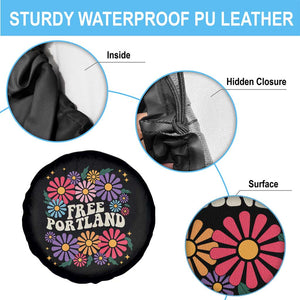 Retro Groovy Free Portland Spare Tire Cover Oregon Freedom Fighter Peaceful Hippie 70s Style TS02 Print Your Wear