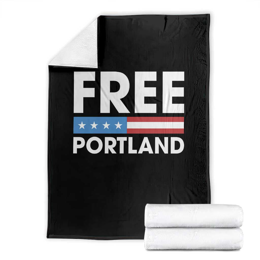 Free Portland Patriotic Throw Blanket Bold Political Statement American Flag TS02 Black Print Your Wear