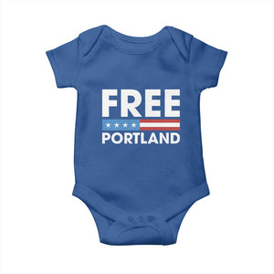 Free Portland Patriotic Baby Onesie Bold Political Statement American Flag TS02 Royal Blue Print Your Wear
