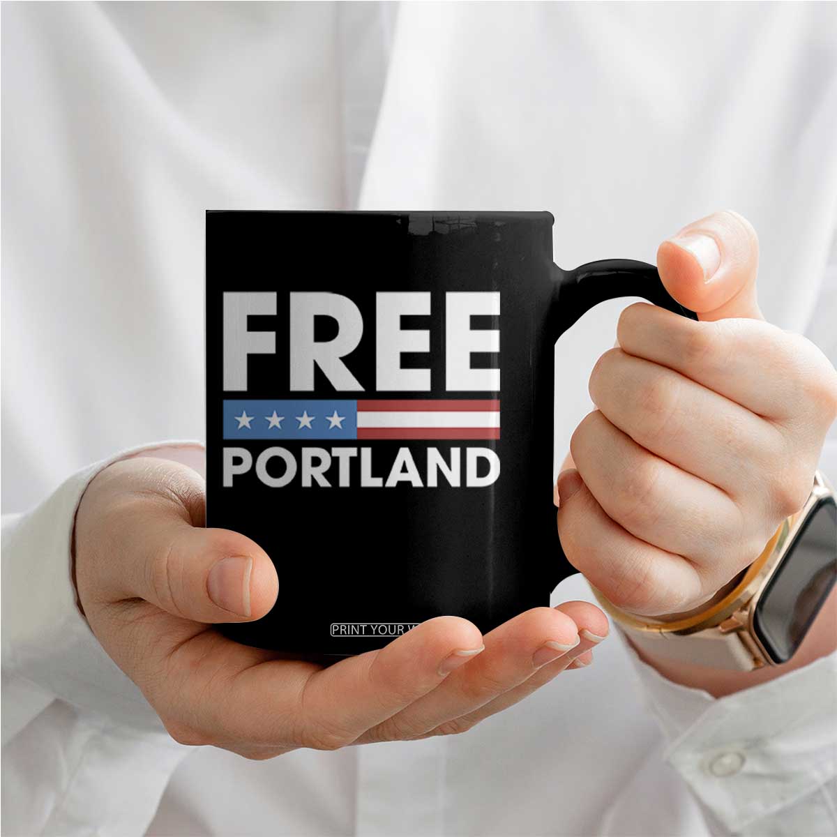 Free Portland Patriotic Coffee Mug Bold Political Statement American Flag TS02 Print Your Wear