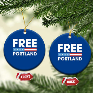 Free Portland Patriotic Ceramic Ornament Bold Political Statement American Flag TS02 1pc Blue Print Your Wear