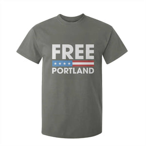 Free Portland Patriotic T Shirt For Kid Bold Political Statement American Flag TS02 Military Green Print Your Wear