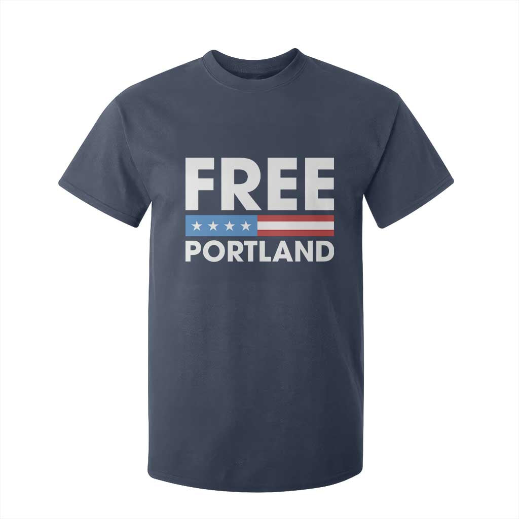 Free Portland Patriotic T Shirt For Kid Bold Political Statement American Flag TS02 Navy Print Your Wear