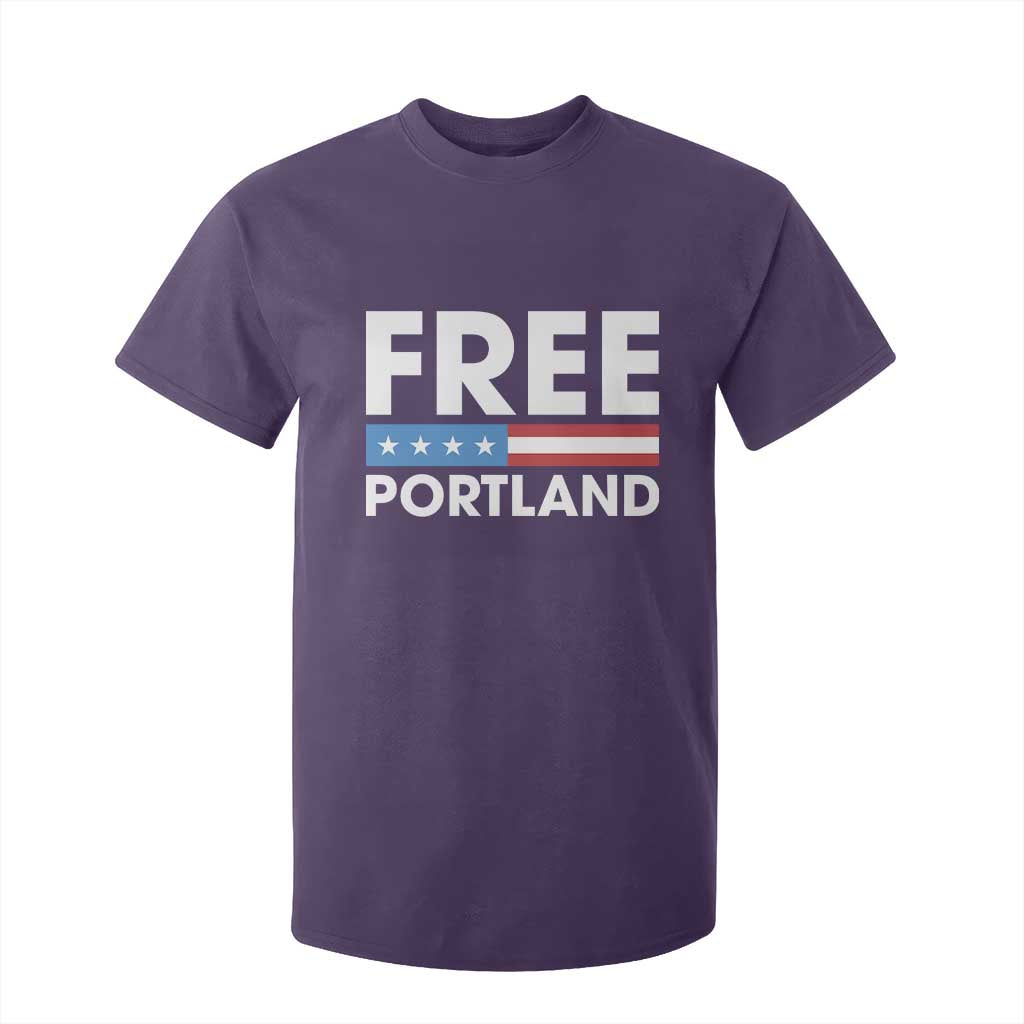 Free Portland Patriotic T Shirt For Kid Bold Political Statement American Flag TS02 Purple Print Your Wear