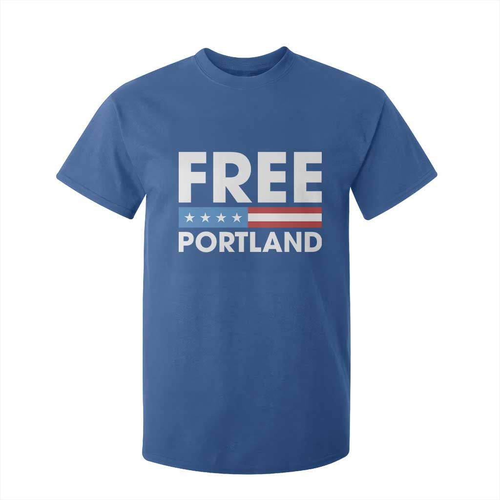 Free Portland Patriotic T Shirt For Kid Bold Political Statement American Flag TS02 Royal Blue Print Your Wear