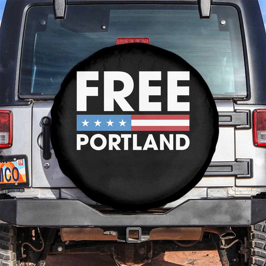 Free Portland Patriotic Spare Tire Cover Bold Political Statement American Flag TS02 No hole Black Print Your Wear