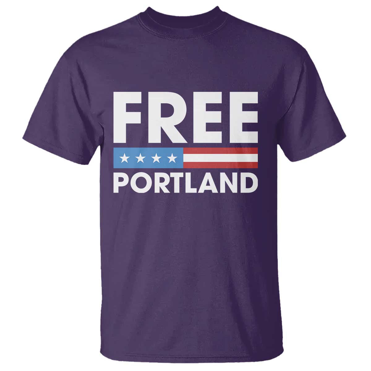 Free Portland Patriotic T Shirt Bold Political Statement American Flag TS02 Purple Print Your Wear