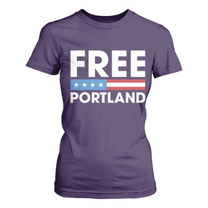 Free Portland Patriotic T Shirt For Women Bold Political Statement American Flag TS02 Purple Print Your Wear