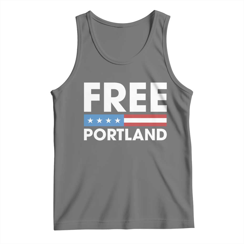 Free Portland Patriotic Tank Top Bold Political Statement American Flag TS02 Black Heather Print Your Wear