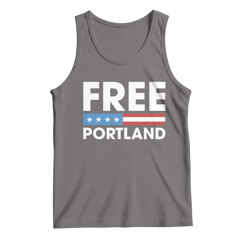 Free Portland Patriotic Tank Top Bold Political Statement American Flag TS02 Deep Heather Print Your Wear