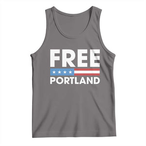 Free Portland Patriotic Tank Top Bold Political Statement American Flag TS02 Deep Heather Print Your Wear