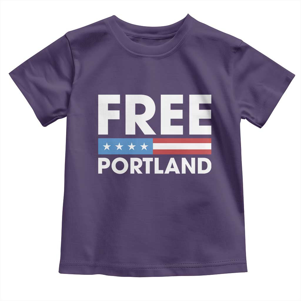 Free Portland Patriotic Toddler T Shirt Bold Political Statement American Flag TS02 Purple Print Your Wear