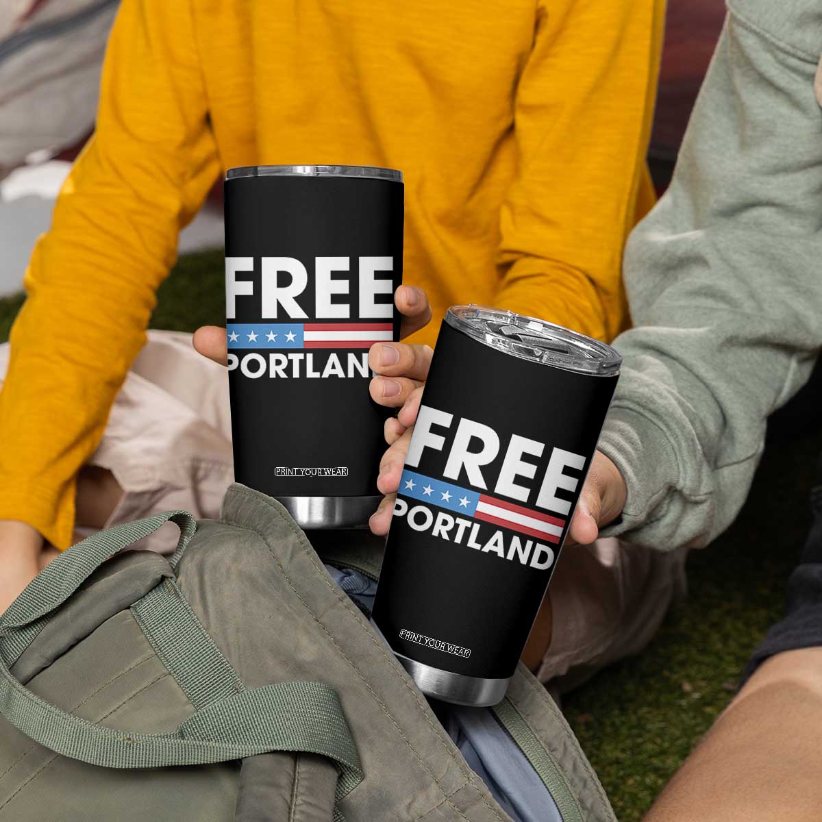 Free Portland Patriotic Tumbler Cup Bold Political Statement American Flag TS02 Print Your Wear