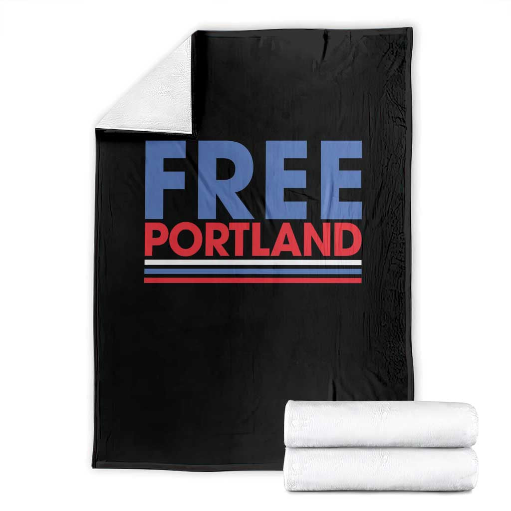 Free Portland Bold Patriotic Throw Blanket Red White and Blue Protest Statement TS02 Black Print Your Wear