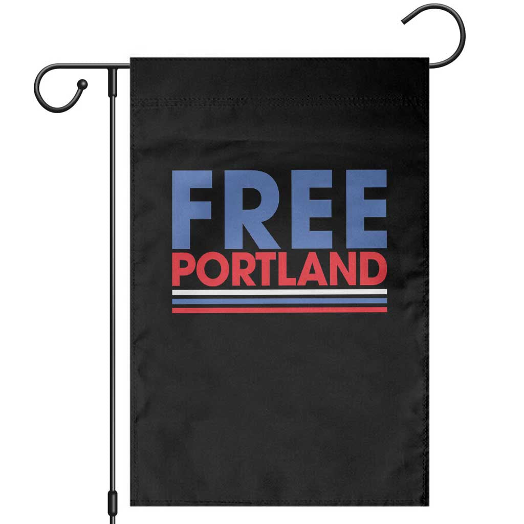 Free Portland Bold Patriotic Garden Flag Red White and Blue Protest Statement TS02 Black Print Your Wear