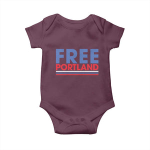 Free Portland Bold Patriotic Baby Onesie Red White and Blue Protest Statement TS02 Maroon Print Your Wear