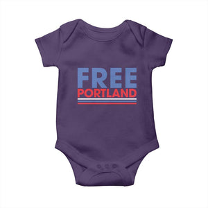Free Portland Bold Patriotic Baby Onesie Red White and Blue Protest Statement TS02 Purple Print Your Wear