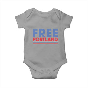 Free Portland Bold Patriotic Baby Onesie Red White and Blue Protest Statement TS02 Sport Gray Print Your Wear