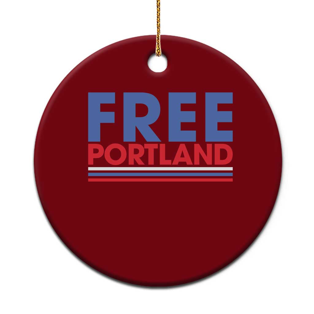 Free Portland Bold Patriotic Ceramic Ornament Red White and Blue Protest Statement TS02 1pc Red Print Your Wear