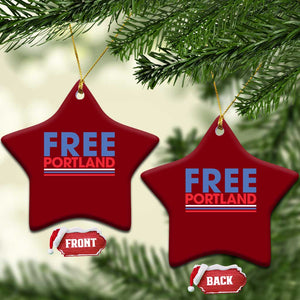 Free Portland Bold Patriotic Ceramic Ornament Red White and Blue Protest Statement TS02 Print Your Wear