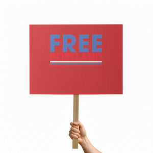 Free Portland Bold Patriotic Protest Sign Red White and Blue Protest Statement TS02 Horizontal 18" x 24" Red Print Your Wear