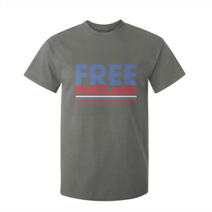 Free Portland Bold Patriotic T Shirt For Kid Red White and Blue Protest Statement TS02 Military Green Print Your Wear