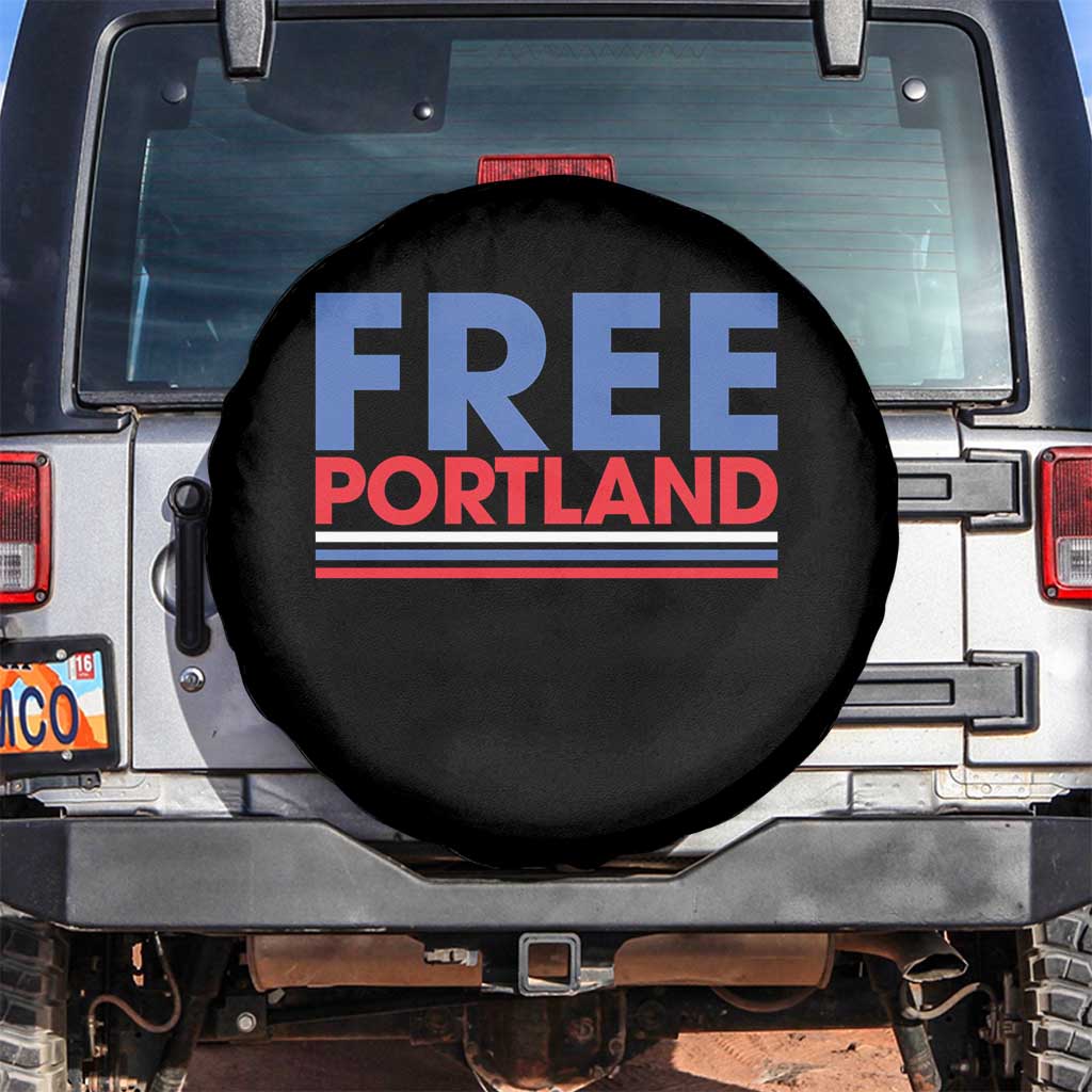 Free Portland Bold Patriotic Spare Tire Cover Red White and Blue Protest Statement TS02 No hole Black Print Your Wear