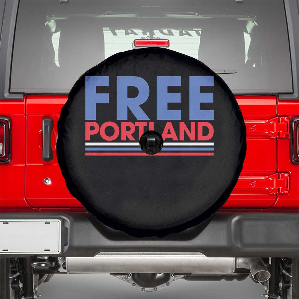 Free Portland Bold Patriotic Spare Tire Cover Red White and Blue Protest Statement TS02 Black Print Your Wear
