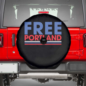 Free Portland Bold Patriotic Spare Tire Cover Red White and Blue Protest Statement TS02 Black Print Your Wear