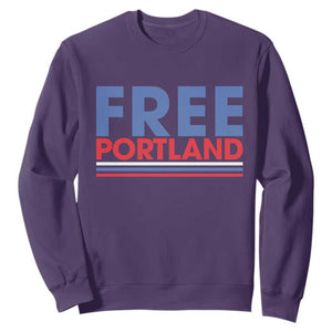 Free Portland Bold Patriotic Sweatshirt Red White and Blue Protest Statement TS02 Purple Print Your Wear