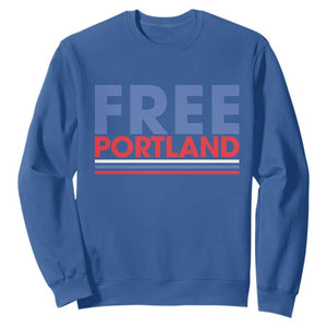 Free Portland Bold Patriotic Sweatshirt Red White and Blue Protest Statement TS02 Royal Blue Print Your Wear