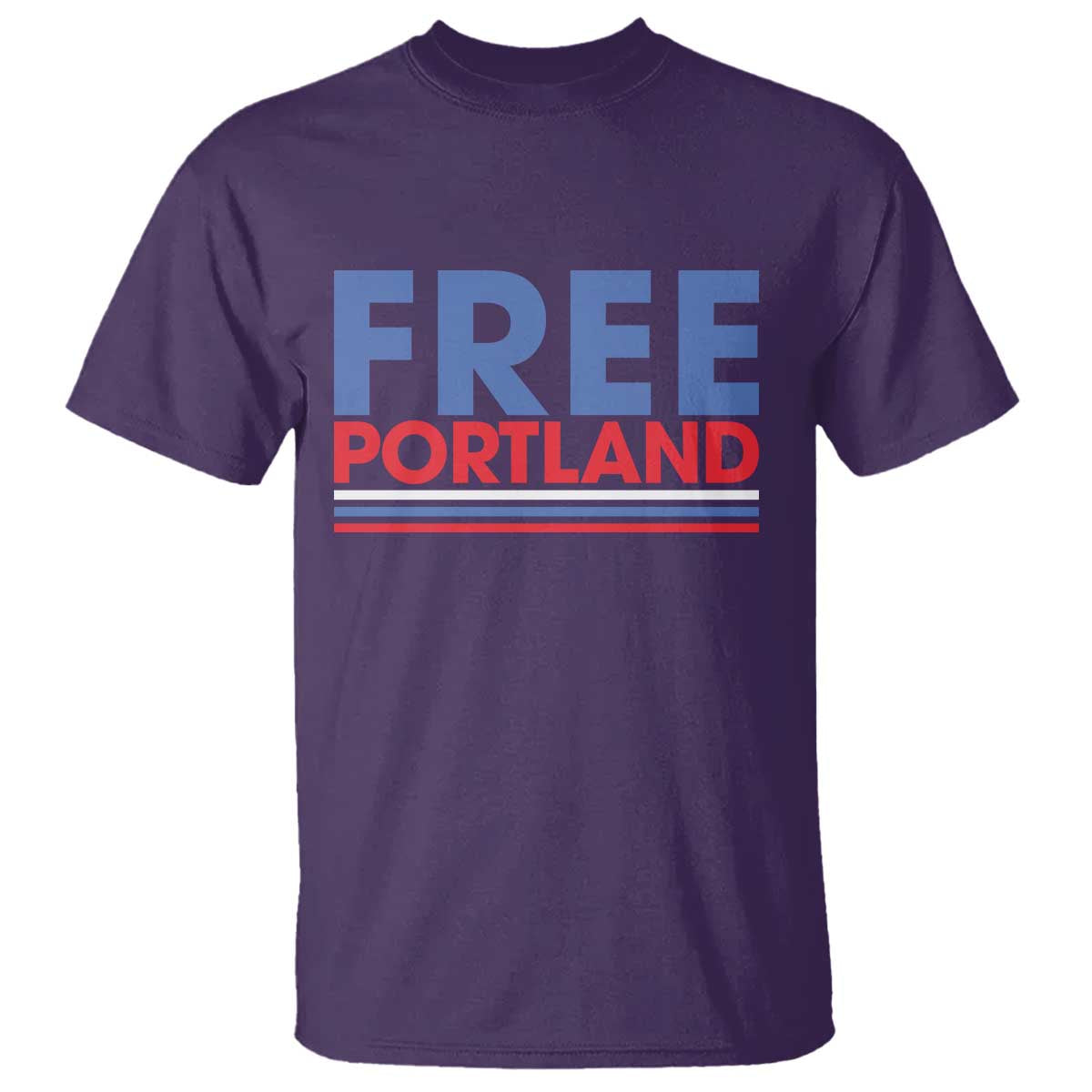 Free Portland Bold Patriotic T Shirt Red White and Blue Protest Statement TS02 Purple Print Your Wear