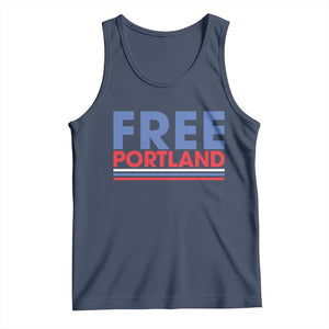 Free Portland Bold Patriotic Tank Top Red White and Blue Protest Statement TS02 Navy Print Your Wear