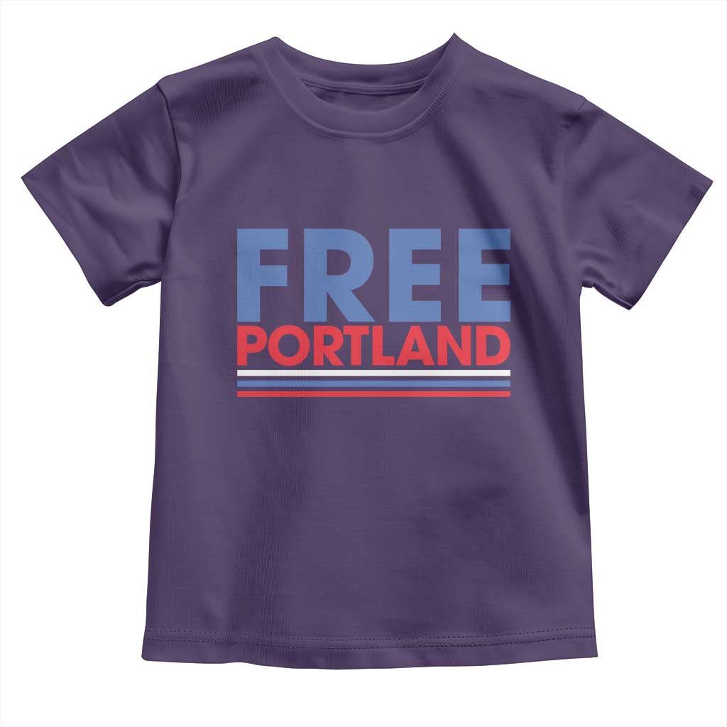 Free Portland Bold Patriotic Toddler T Shirt Red White and Blue Protest Statement TS02 Purple Print Your Wear
