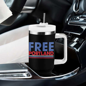Free Portland Bold Patriotic Tumbler With Handle Red White and Blue Protest Statement TS02 Print Your Wear
