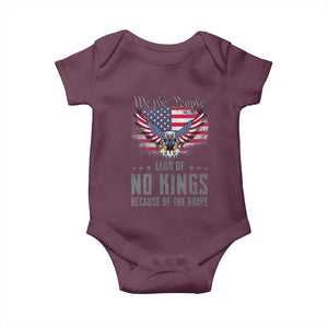 America Land of No Kings Baby Onesie Because of the Brave We The People Patriotic Eagle TS02 Maroon Print Your Wear